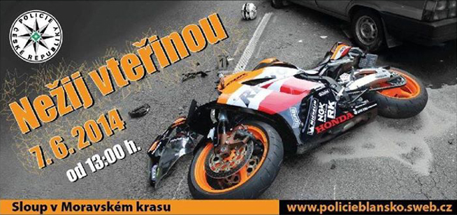 Preventivní akce pro motorkáře Nežij vteřinou 2014