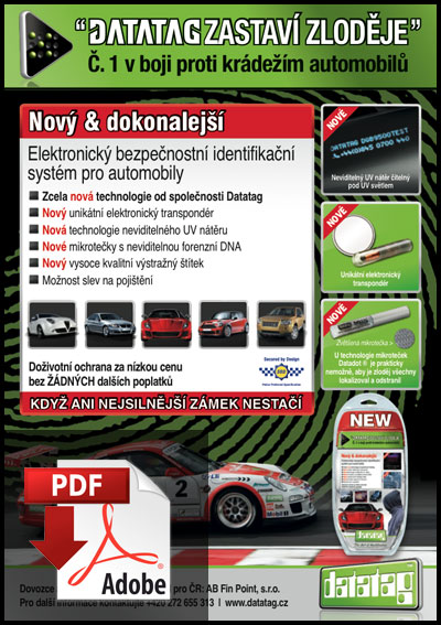 Datatag leták pro automobily